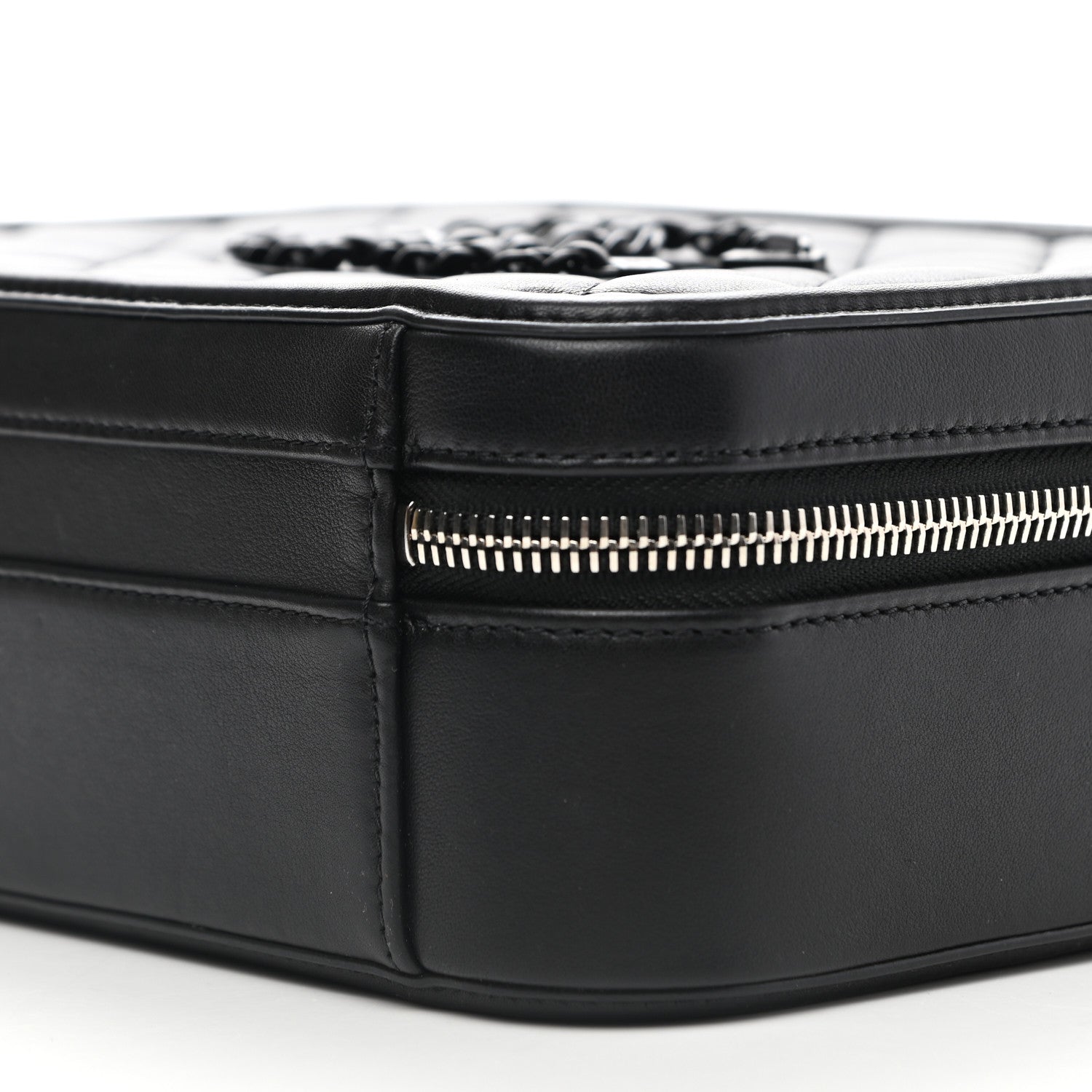 Chanel Lambskin Quilted Medium CC Filigree Vanity Case Black 10 of 11