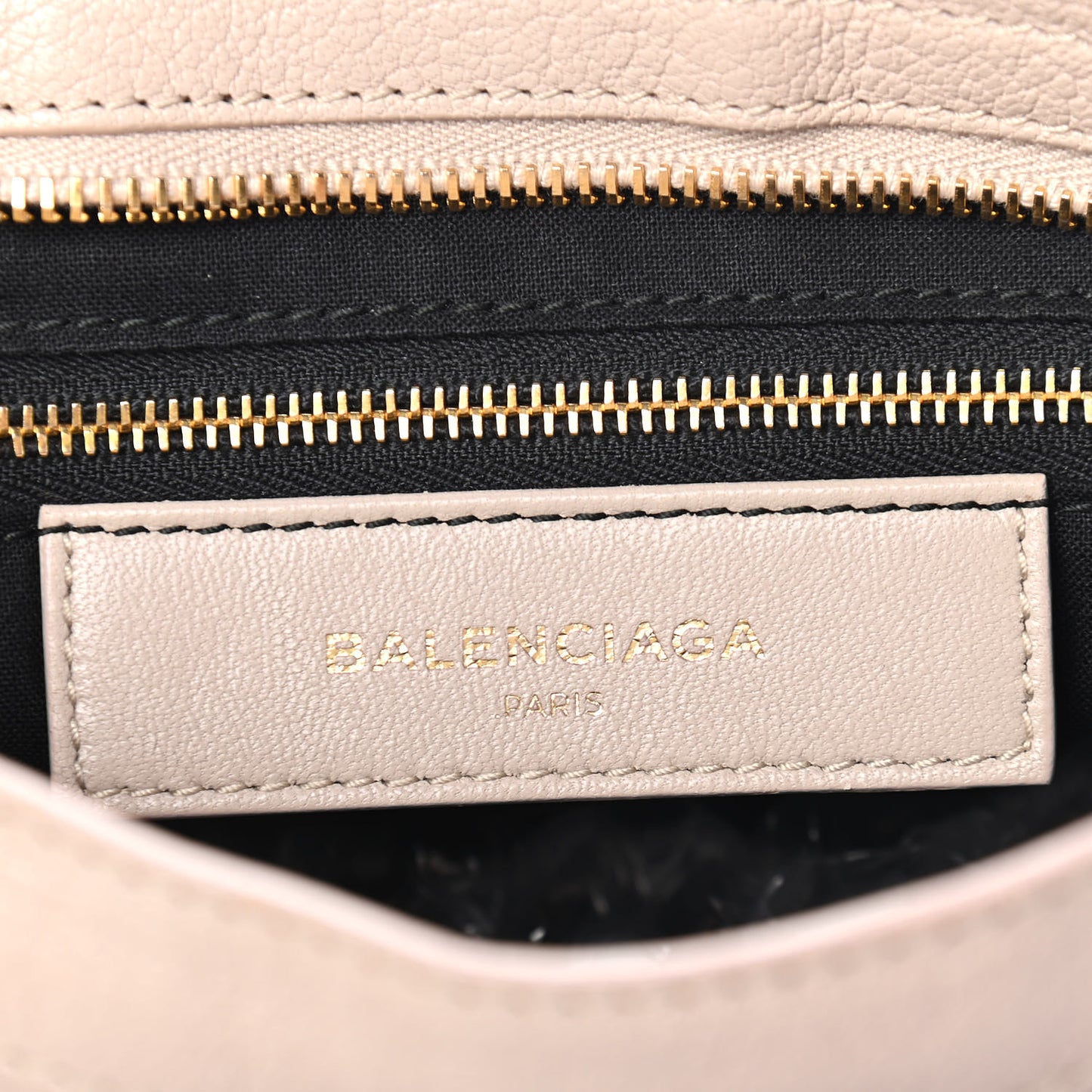 Chevre Gold Metallic Edge Hardware S City Beige Praline