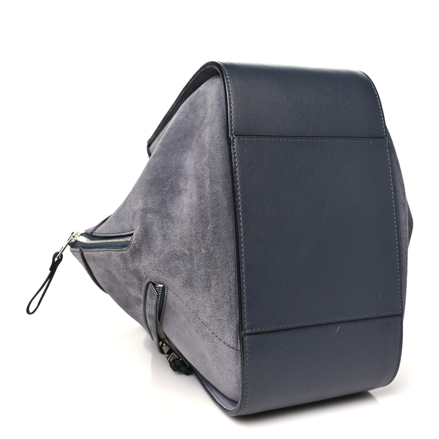 Calfskin Suede Medium Hammock Shoulder Bag Grey Black