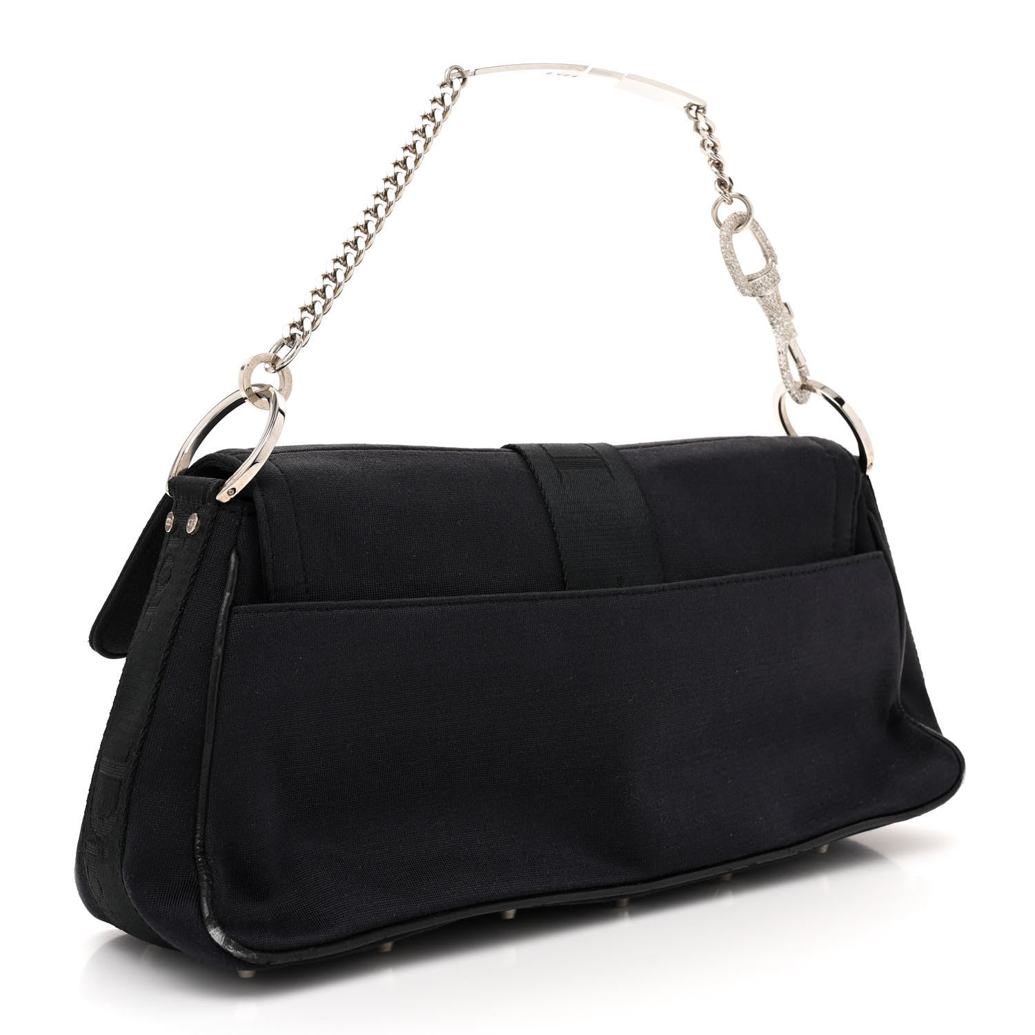 Christian Dior Silk Jersey Crystal Hardcore Bag Navy Black 3 of 13