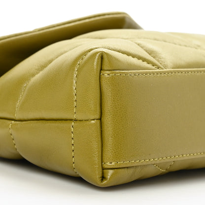 Saint Laurent Lambskin Monogram Loulou Puffer Pouch Clutch Olive 9 of 10