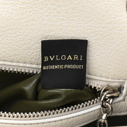 Bulgari Calfskin Matelasse Small Serpenti Cabochon Shoulder Bag White 7 of 11