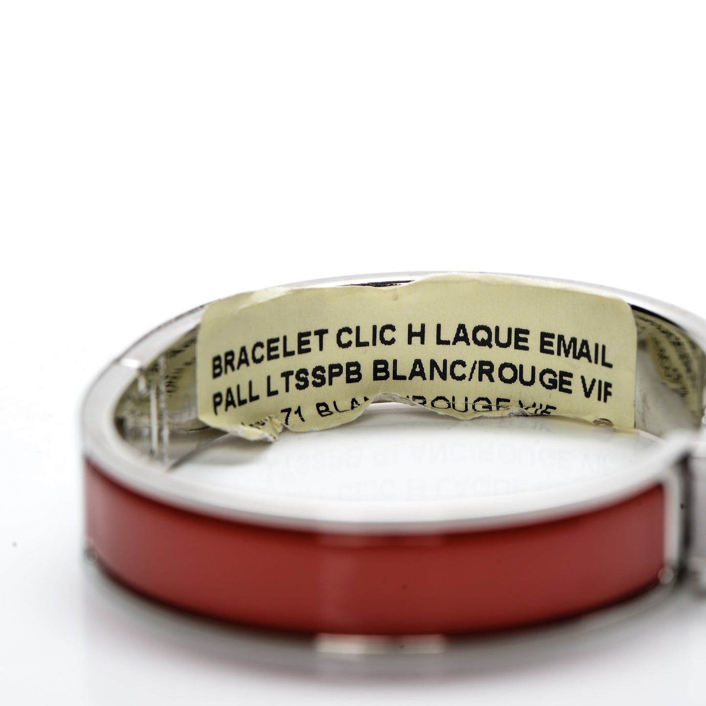 Enamel Narrow Clic Clac H Bracelet PM Rouge Vif White