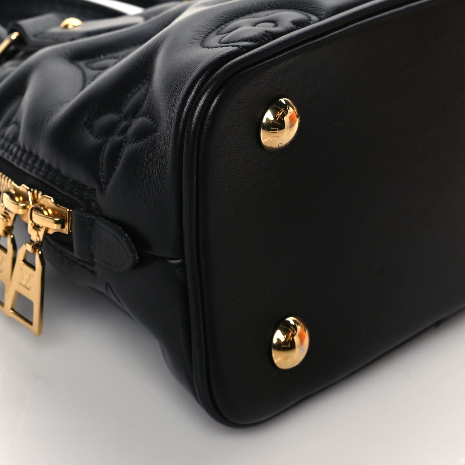 Louis Vuitton Calfskin Bubblegram Alma BB Black 8 of 10