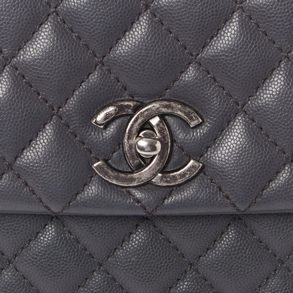 Chanel Caviar Quilted Large Coco Handle Flap Grey 7 of 9