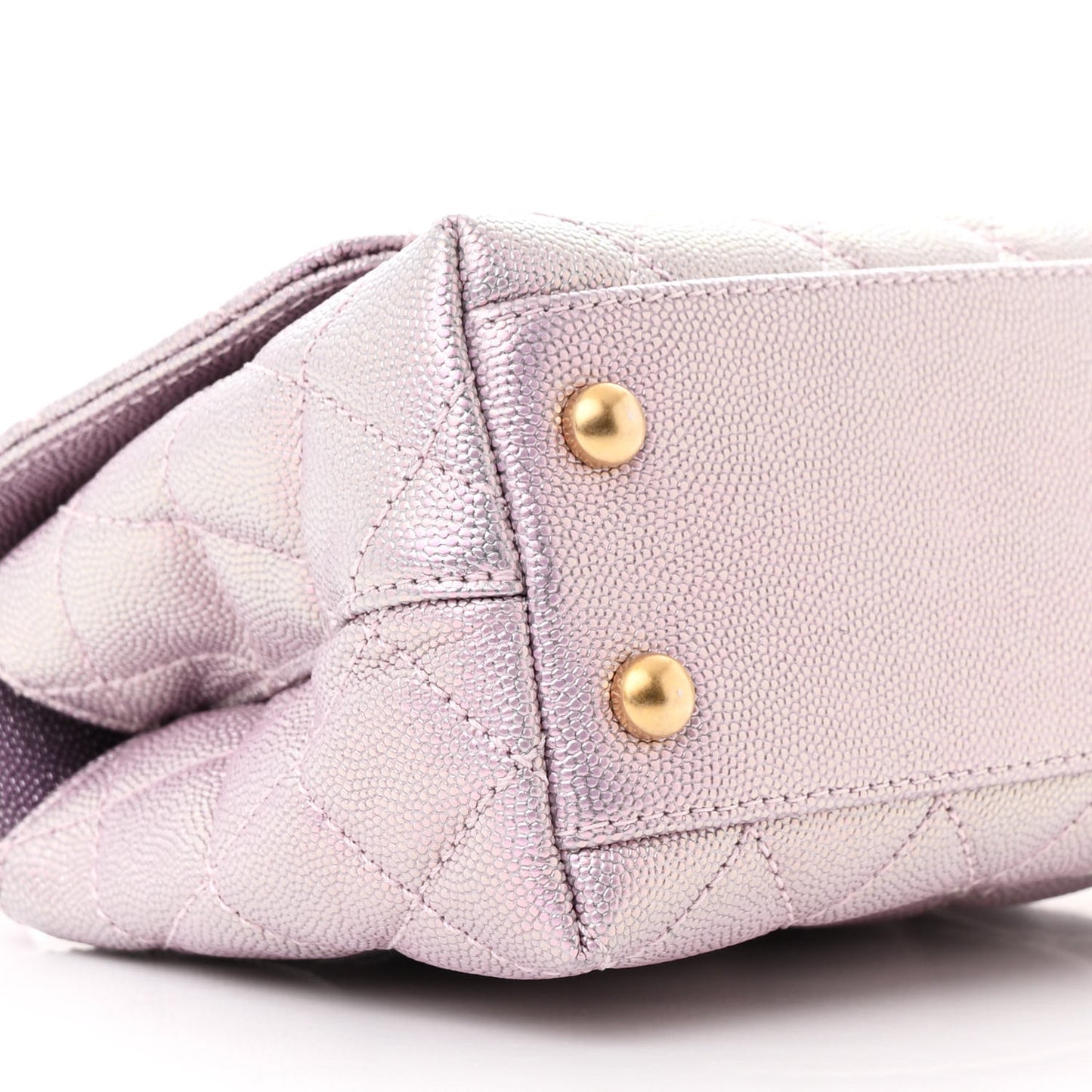 Metallic Caviar Quilted Extra Mini Coco Handle Flap Light Pink