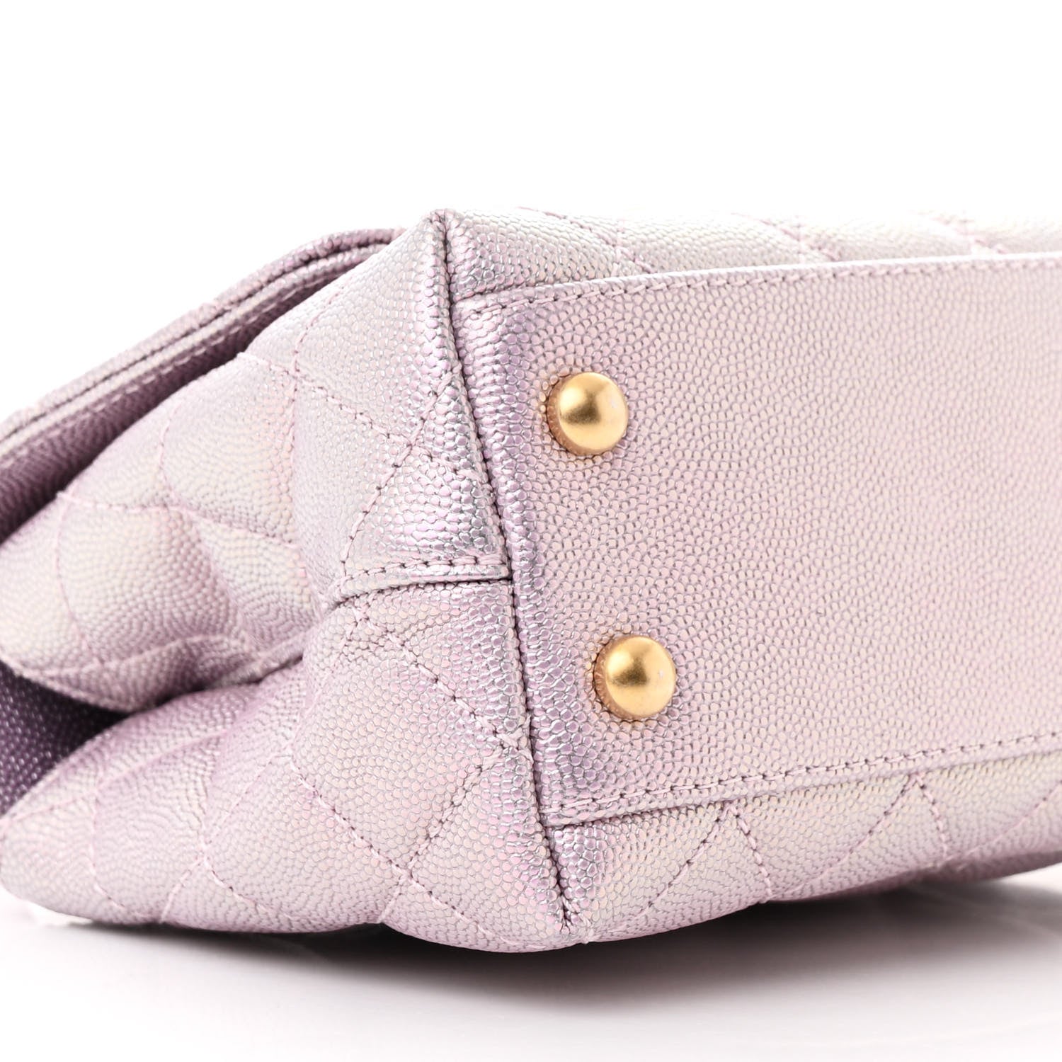 Chanel Metallic Caviar Quilted Extra Mini Coco Handle Flap Light Pink 9 of 12