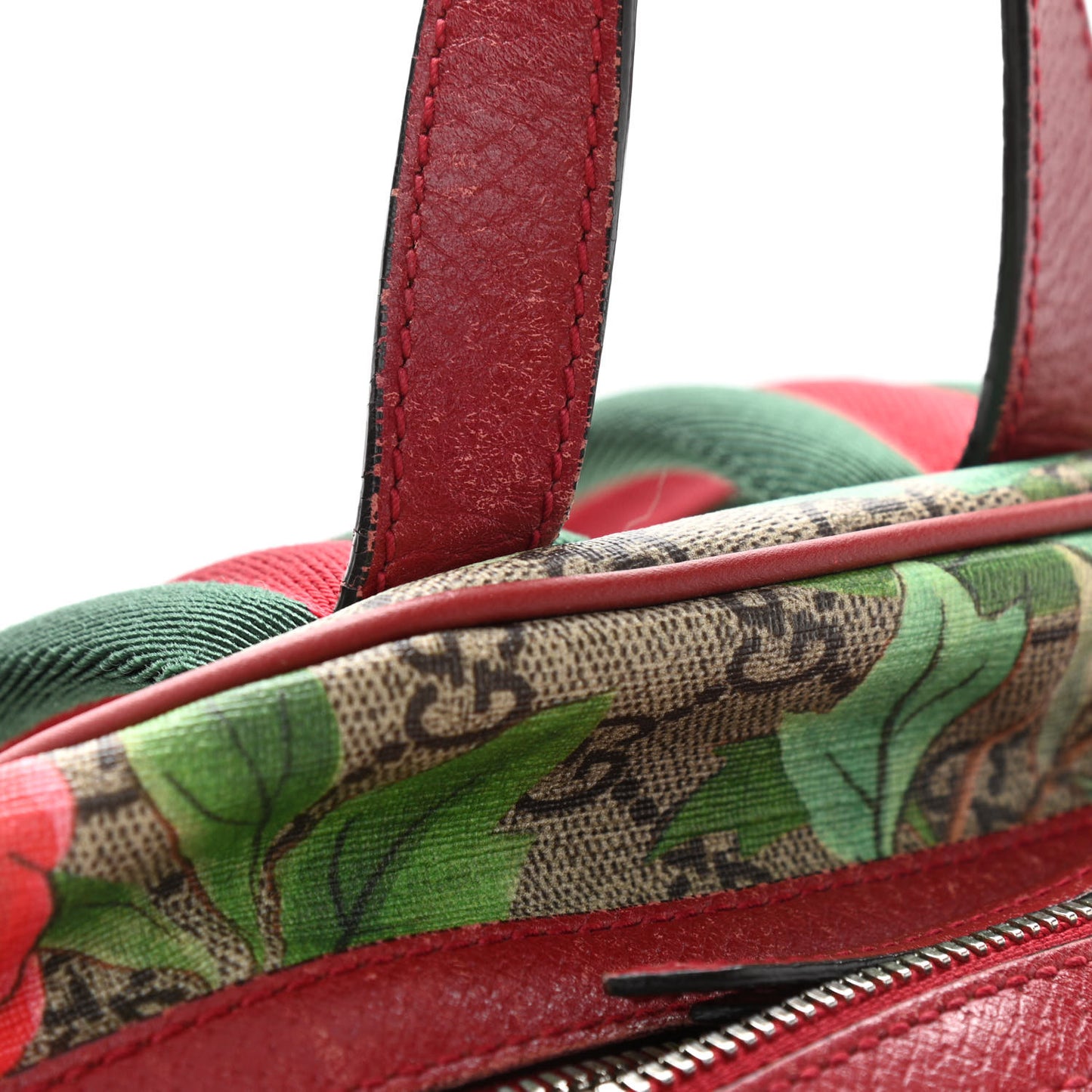 GG Supreme Monogram Tian Web Small Day Backpack Beige Multicolor Red