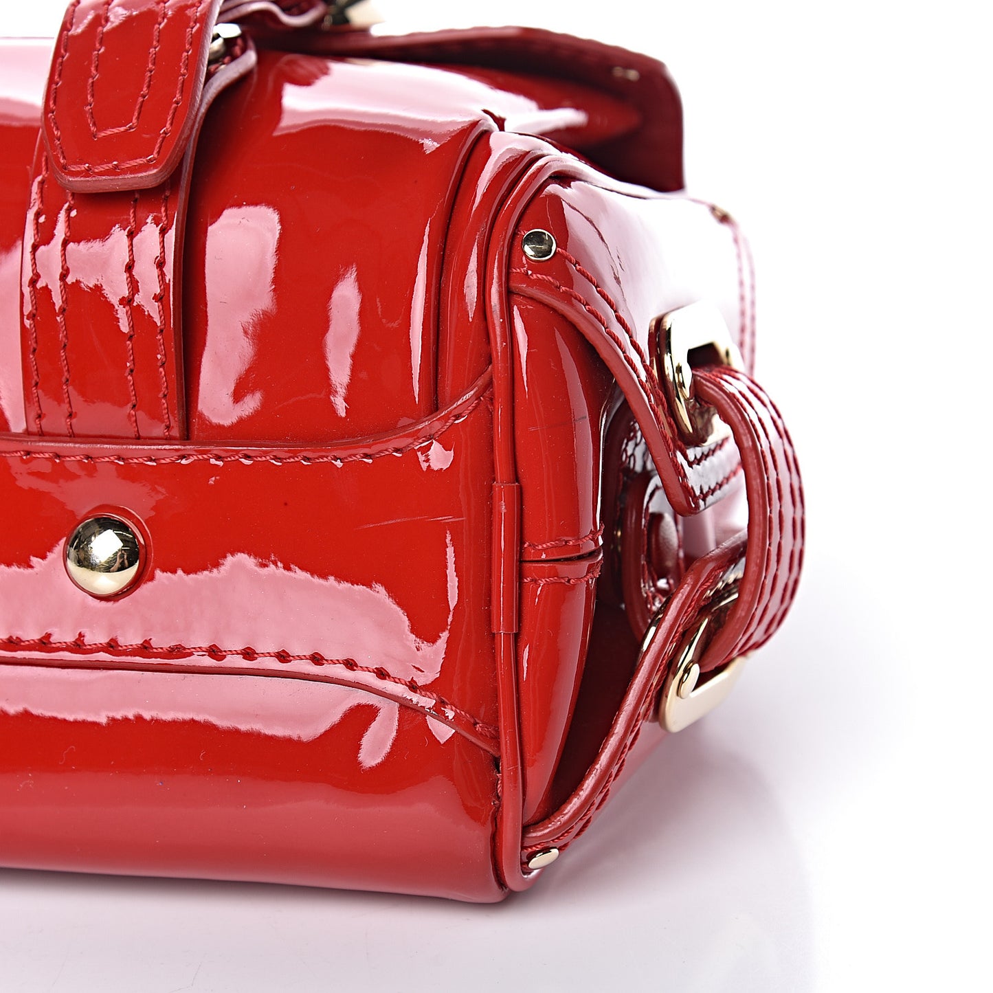 Patent Studded Bag Red