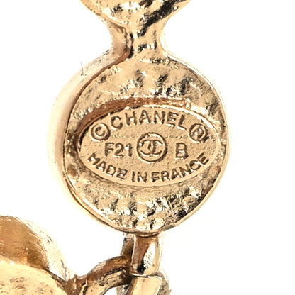 Chanel Crystal CC Drop Earrings Gold 4 of 4