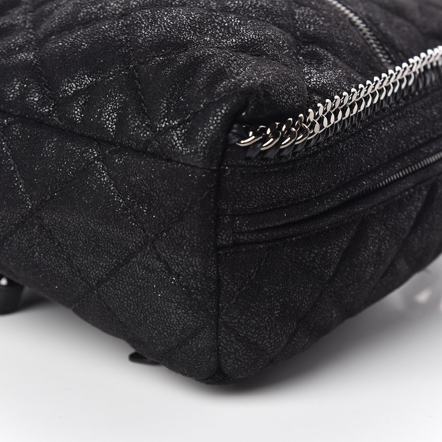Shaggy Deer Quilted Mini Falabella Backpack Black