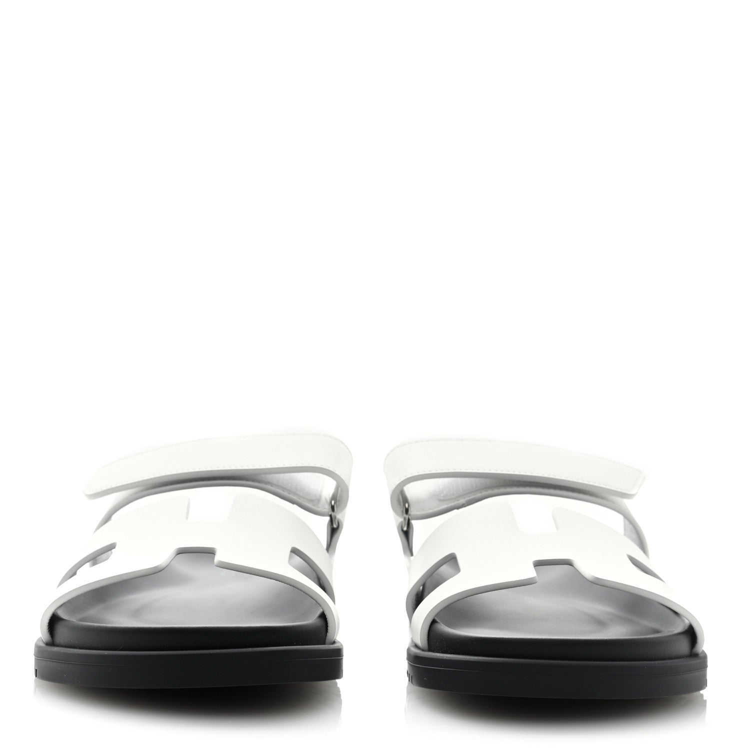 Hermes Calfskin Womens Chypre Sandals 37 White 3 of 8