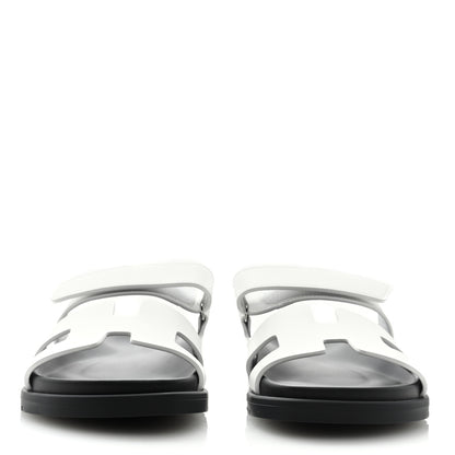 Hermes Calfskin Womens Chypre Sandals 37 White 3 of 8