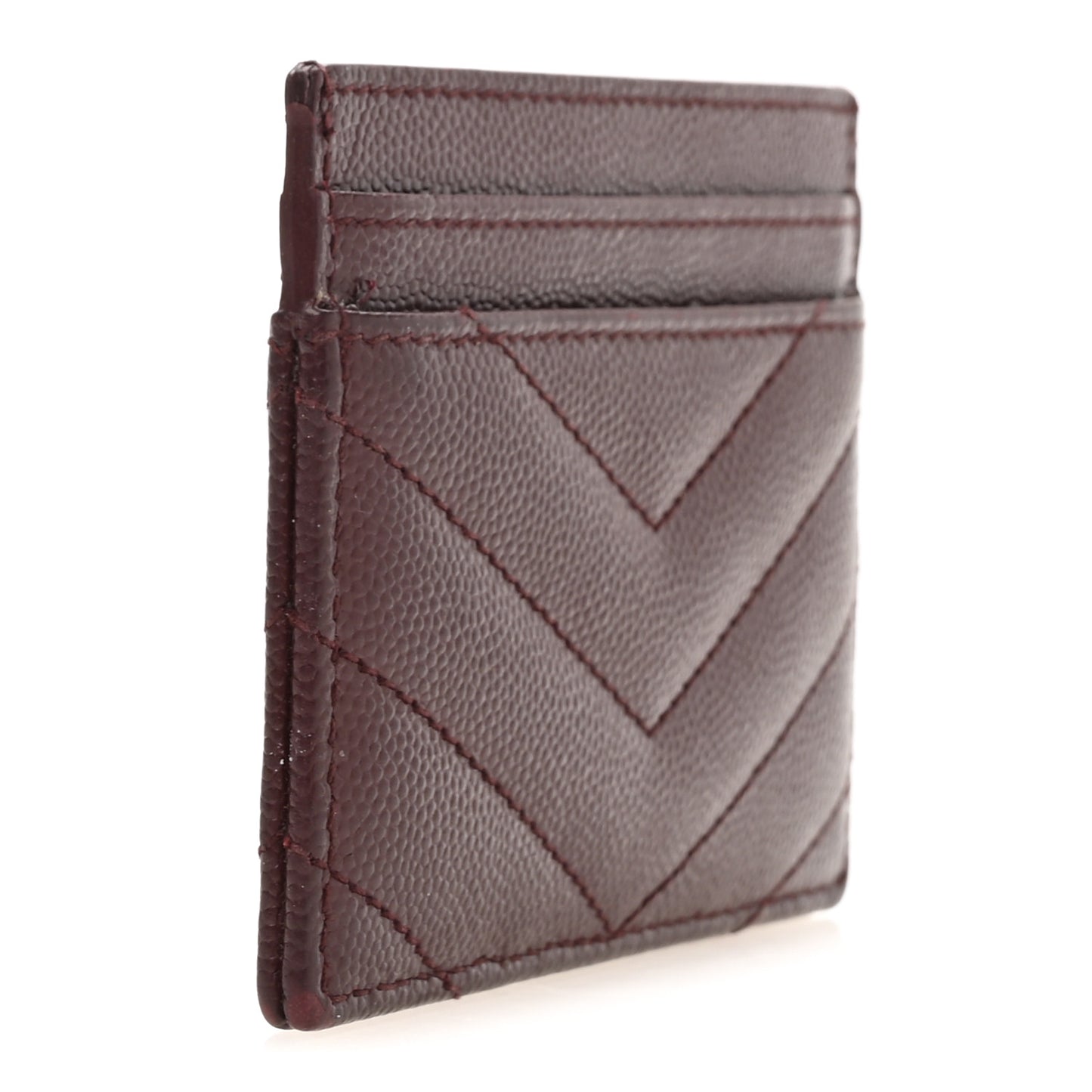 Grain De Poudre Matelasse Chevron Cassandre Credit Card Case Rouge Legion