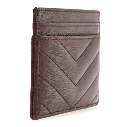 Saint Laurent Grain De Poudre Matelasse Chevron Cassandre Credit Card Case Rouge Legion 3 of 9