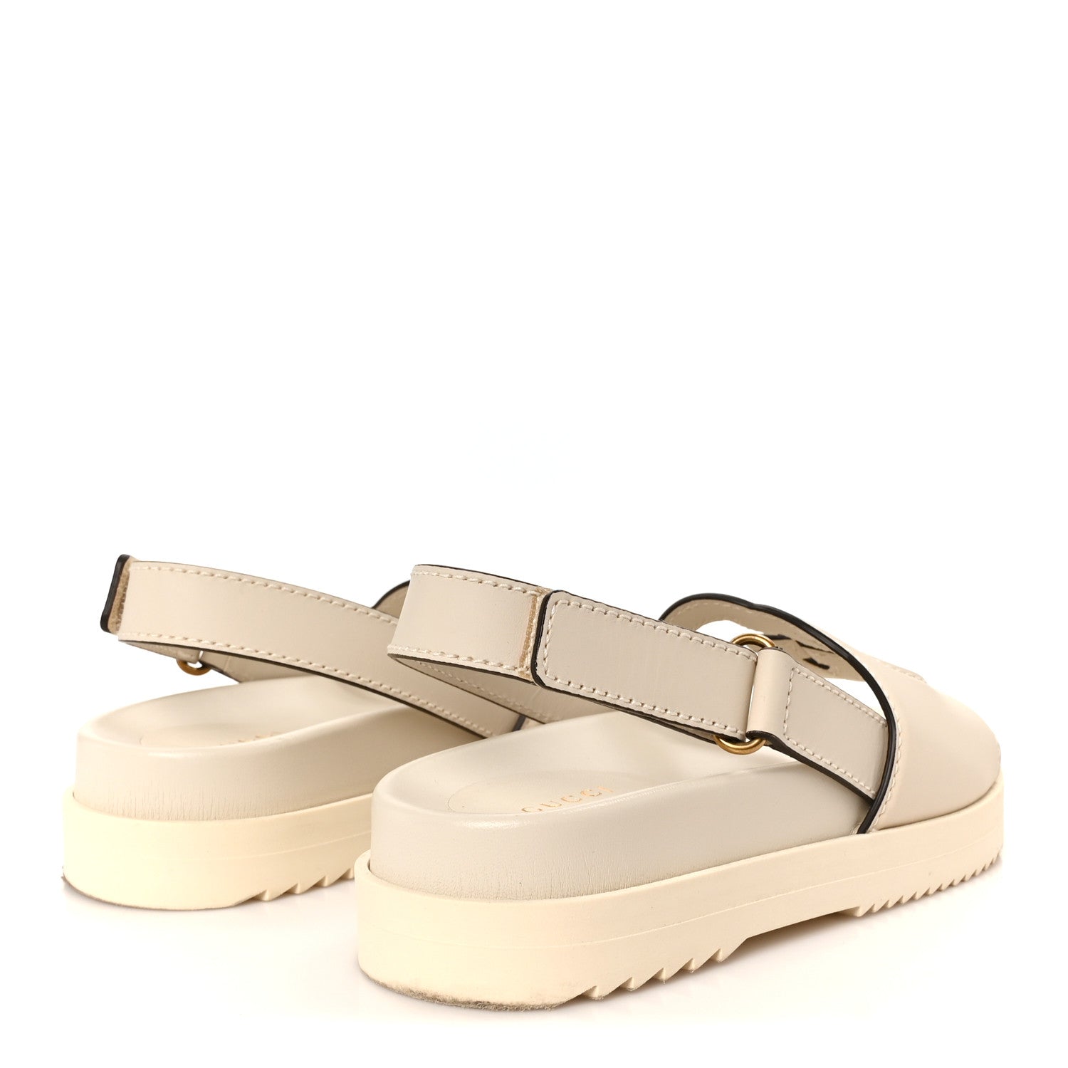 Gucci Cosmos Softy Calfskin Interlocking G Slingback Sandals 35.5 Mystic White 5 of 10