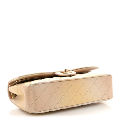 Chanel Metallic Goatskin Quilted Ombre Medium Double Flap Gold 4 of 18