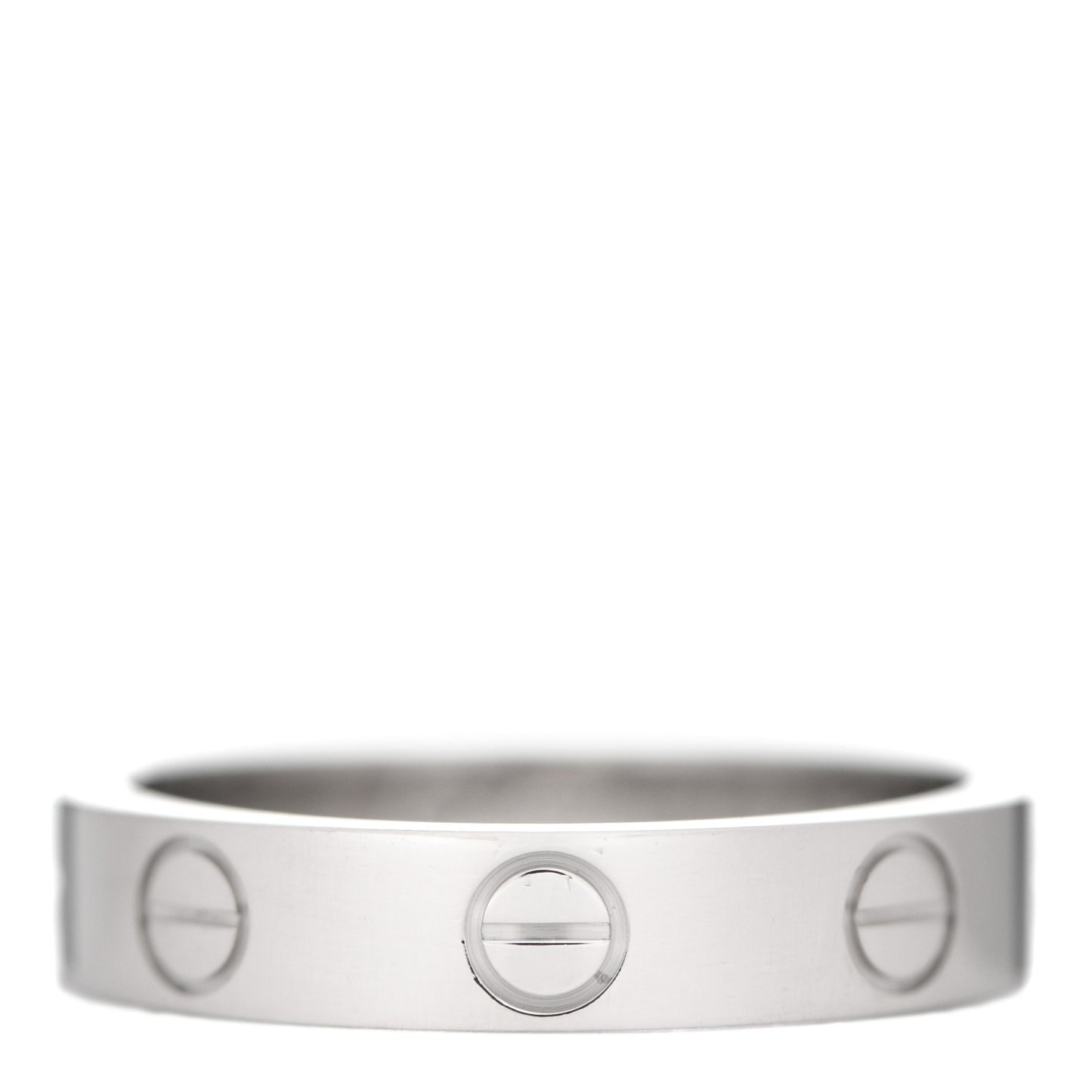 18K White Gold 3.5mm LOVE Wedding Band Ring 49 4.75