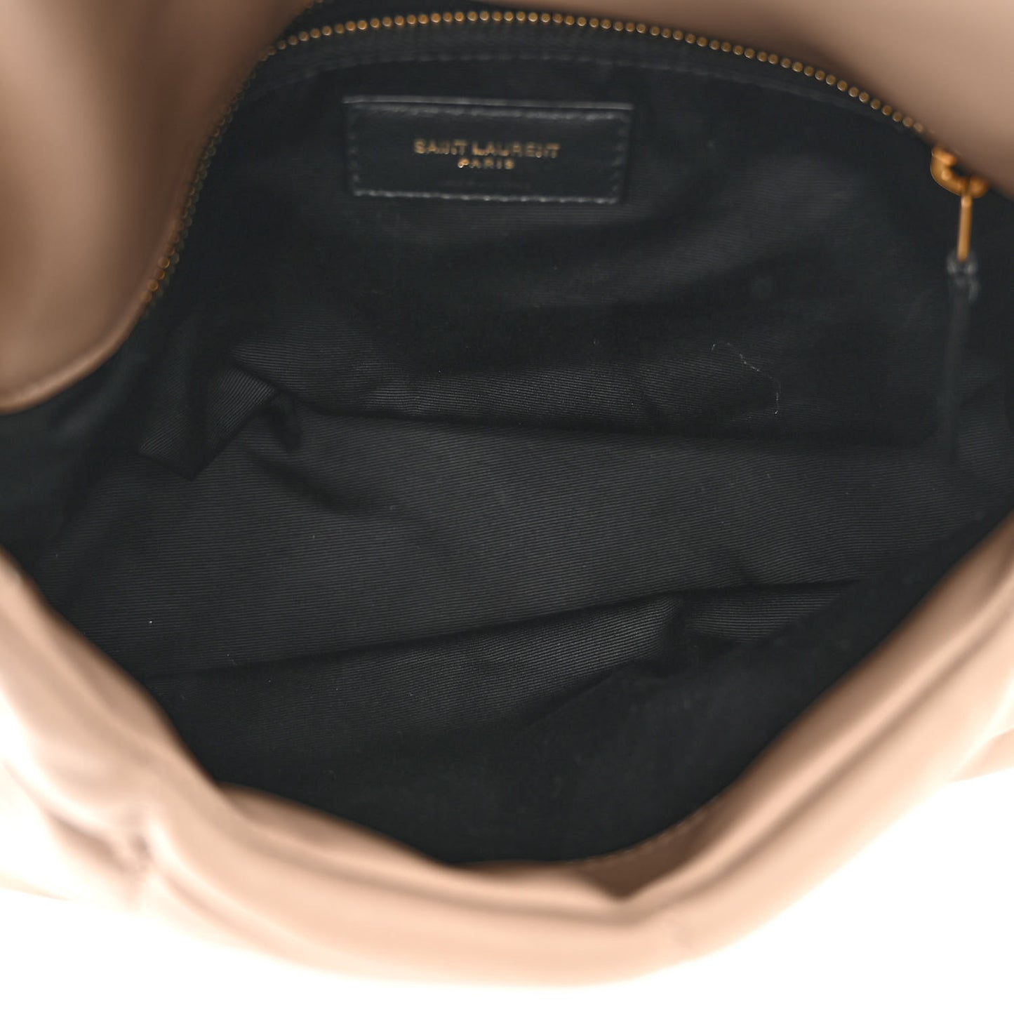 Lambskin Quilted Small Loulou Puffer Monogram Chain Satchel Dark Beige