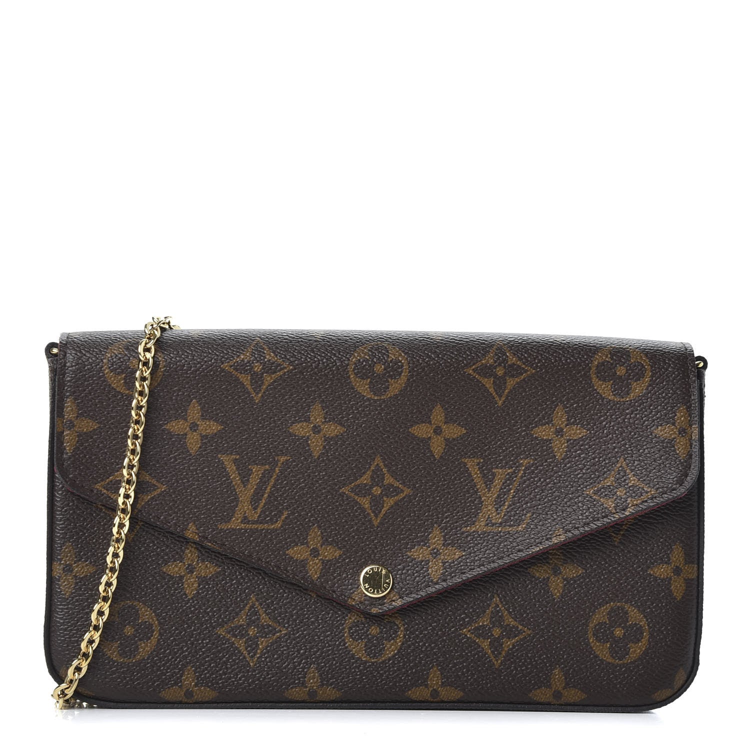 Louis Vuitton Monogram Pochette Felicie Chain Wallet Fuchsia 1 of 12