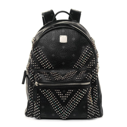 MCM Visetos Studded Small Crystal Backpack Black 1 of 10