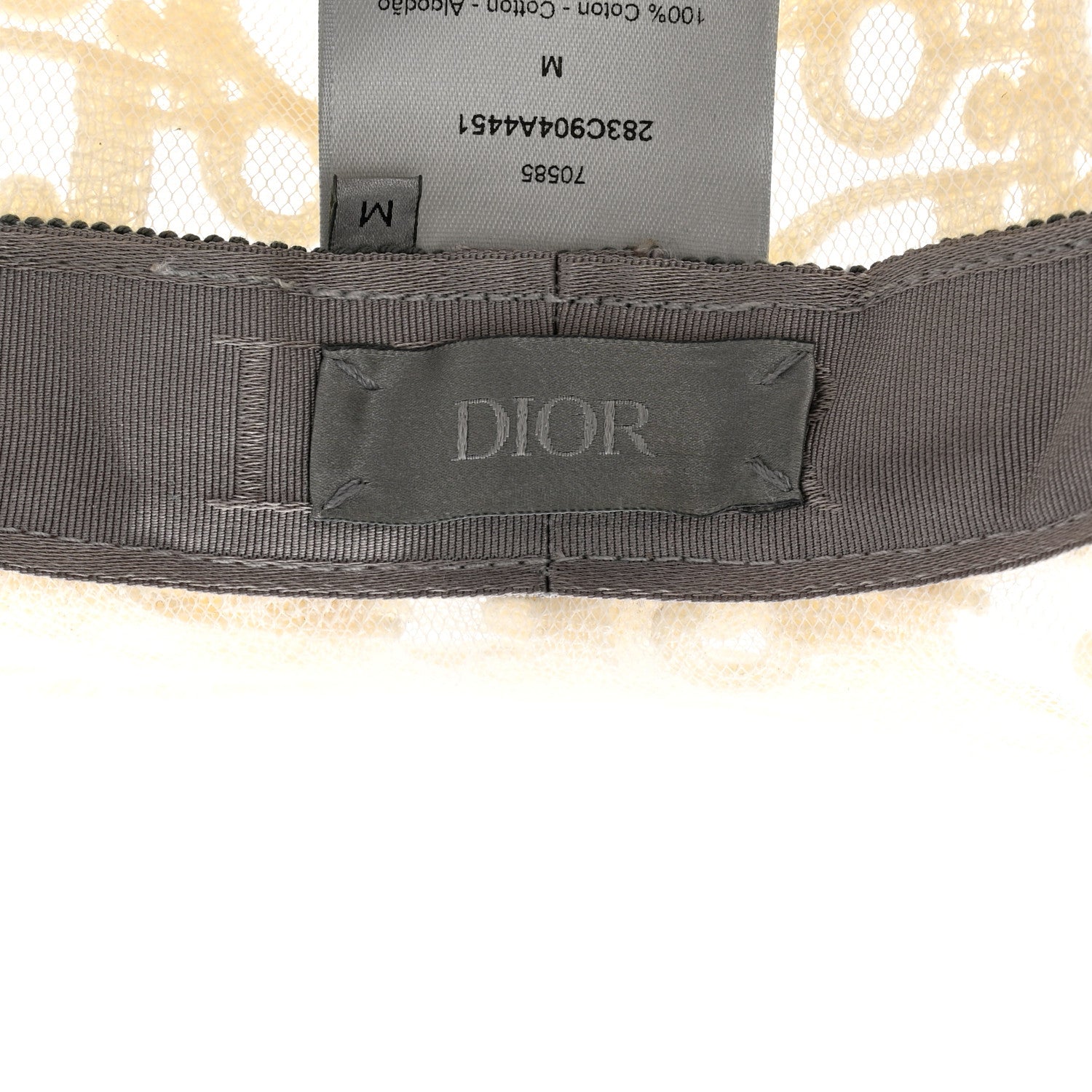 Christian Dior Nylon Crochet Oblique Hat M Ivory 8 of 8