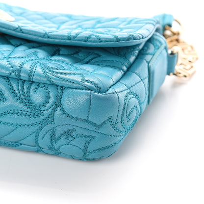 Versace Nappa Barocco Quilted Vanitas Medea Shoulder Bag Blue 7 of 7