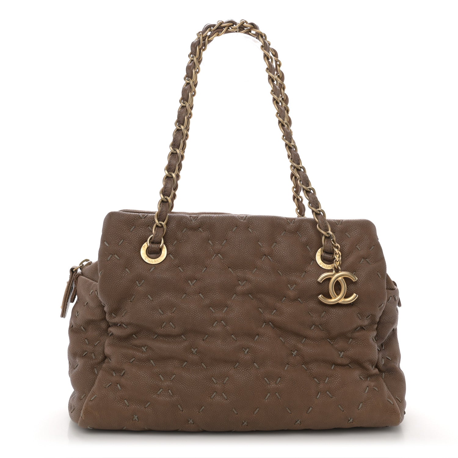 Chanel Caviar Wild Stitch Tote Brown 1 of 10