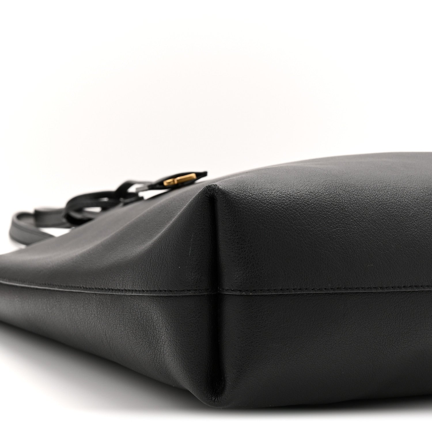 Saint Laurent Calfskin North-South Shopping Tote Black 10 of 12