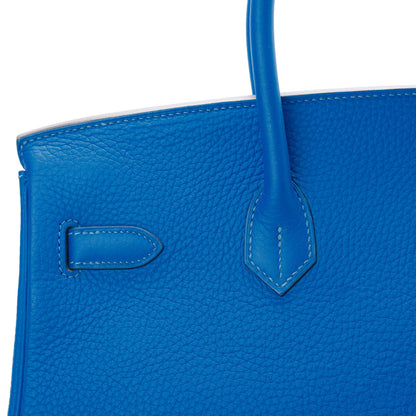 Hermes Taurillon Clemence Birkin 35 Bleu Hydra 9 of 33