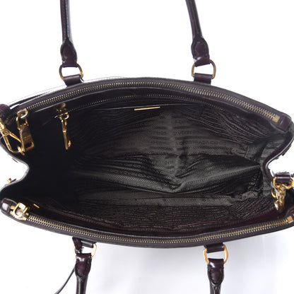 Prada Saffiano Vernice Medium Galleria Double Zip Tote Granato 5 of 15
