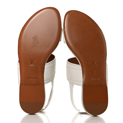 Louis Vuitton Grained Calfskin Horizon Flat Sandals 37 White 7 of 11