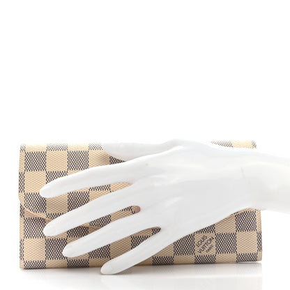 Louis Vuitton Damier Azur Emilie Wallet Rose Ballerine 2 of 8
