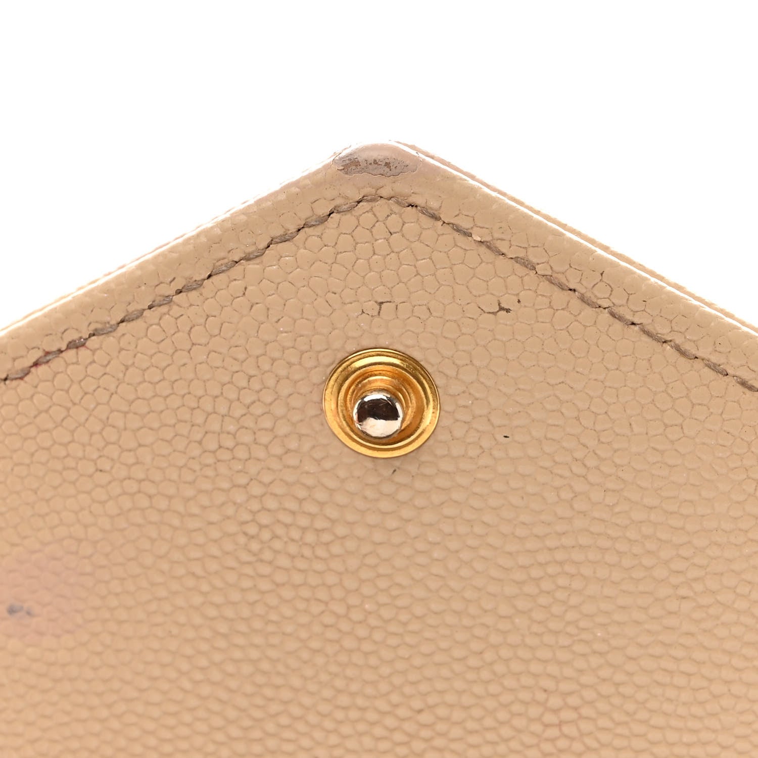 Saint Laurent Grain De Poudre Matelasse Chevron Monogram Chain Wallet Dark Beige 10 of 14