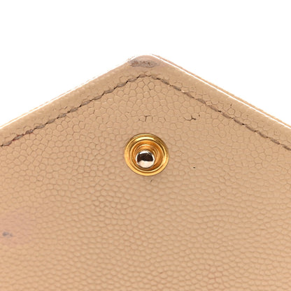 Saint Laurent Grain De Poudre Matelasse Chevron Monogram Chain Wallet Dark Beige 10 of 14
