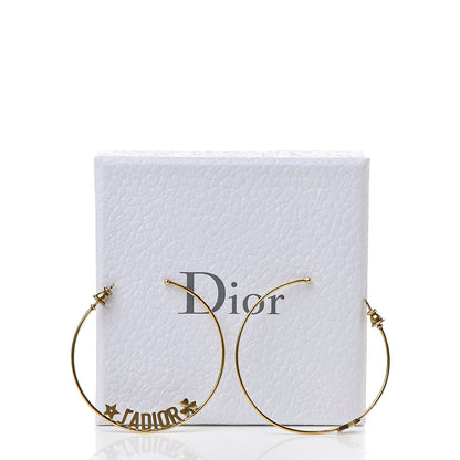 Christian Dior Metal J'Adior Hoop Earrings Aged Gold 4 of 4