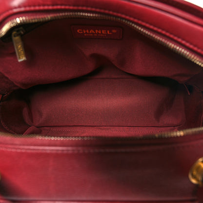 Chanel Calfskin Quilted CC Medium Vanity Case Dark Red 6 of 15