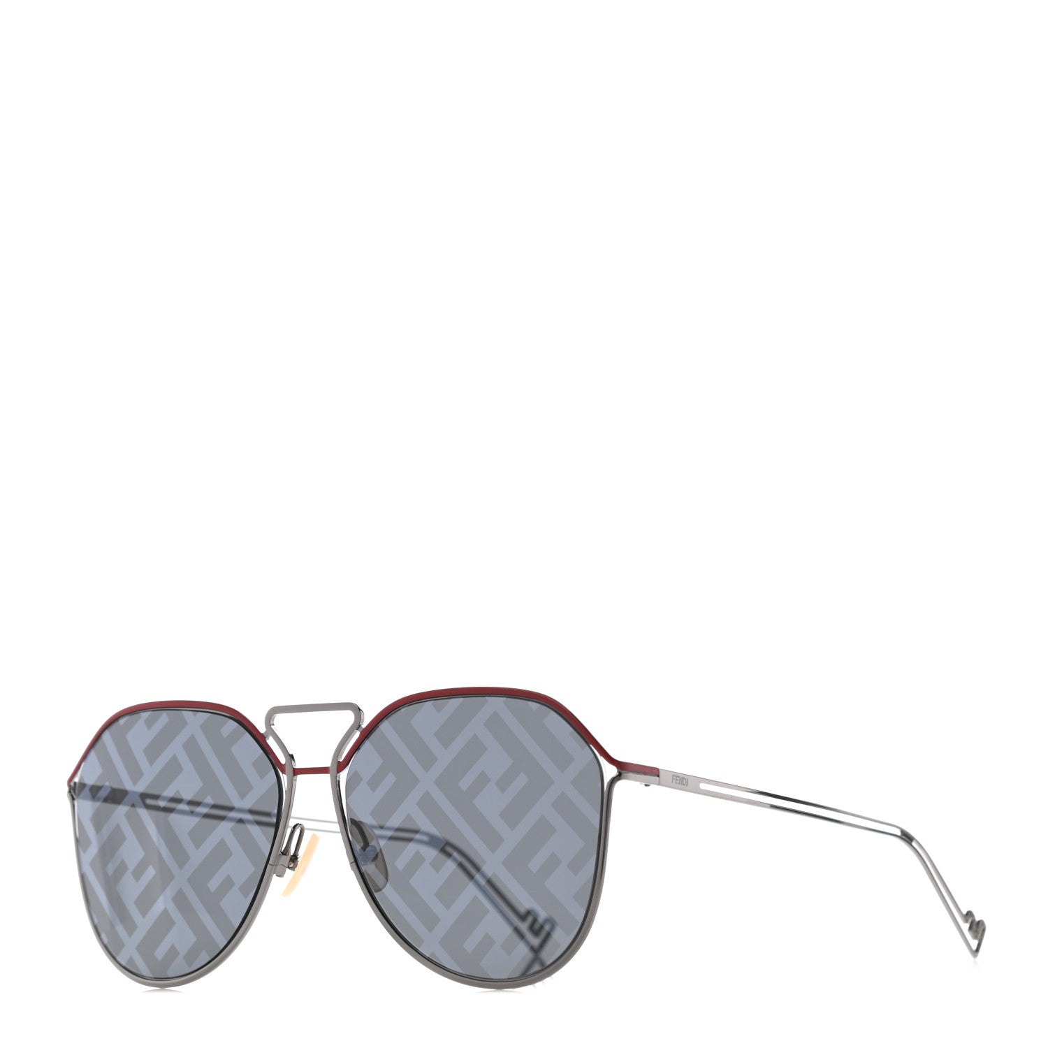 Fendi Metal Aviator Sunglasses FFM0071/S Silver Red 1 of 5