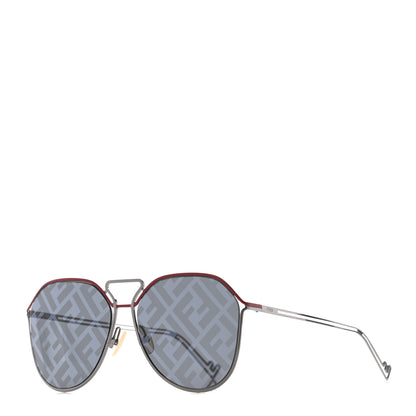 Fendi Metal Aviator Sunglasses FFM0071/S Silver Red 1 of 5