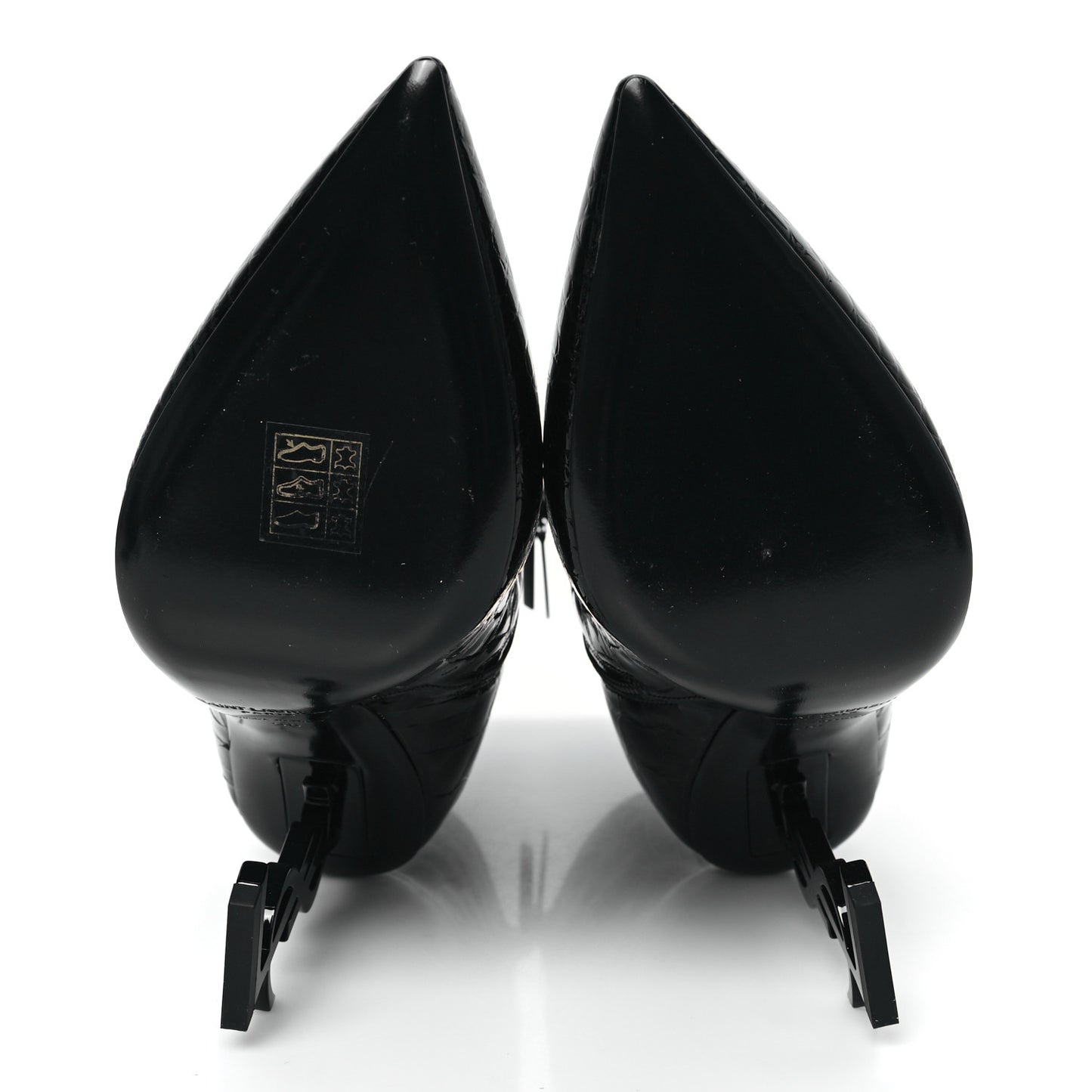 Alligator Embossed Patent Calfskin Opyum 110 Ankle Boots 38 Black