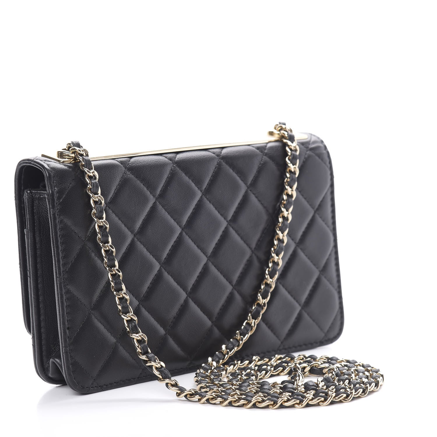 Chanel Lambskin Quilted Trendy CC Wallet On Chain WOC Black 3 of 15