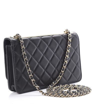 Chanel Lambskin Quilted Trendy CC Wallet On Chain WOC Black 3 of 15