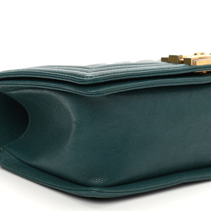 Chanel Caviar Quilted Medium Boy Flap Dark Green 8 of 9