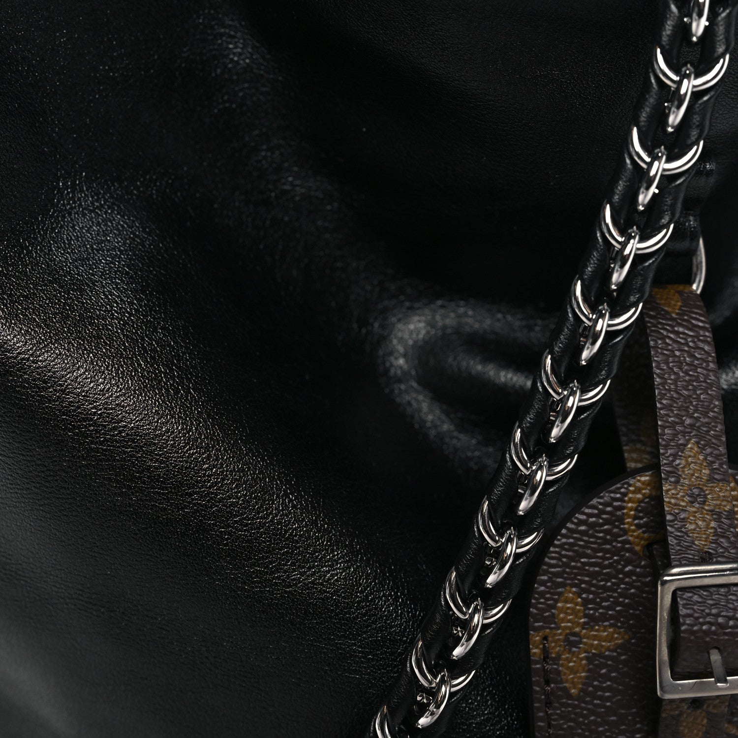 Louis Vuitton Calfskin Monogram Atlantis Vibe MM Black 8 of 10