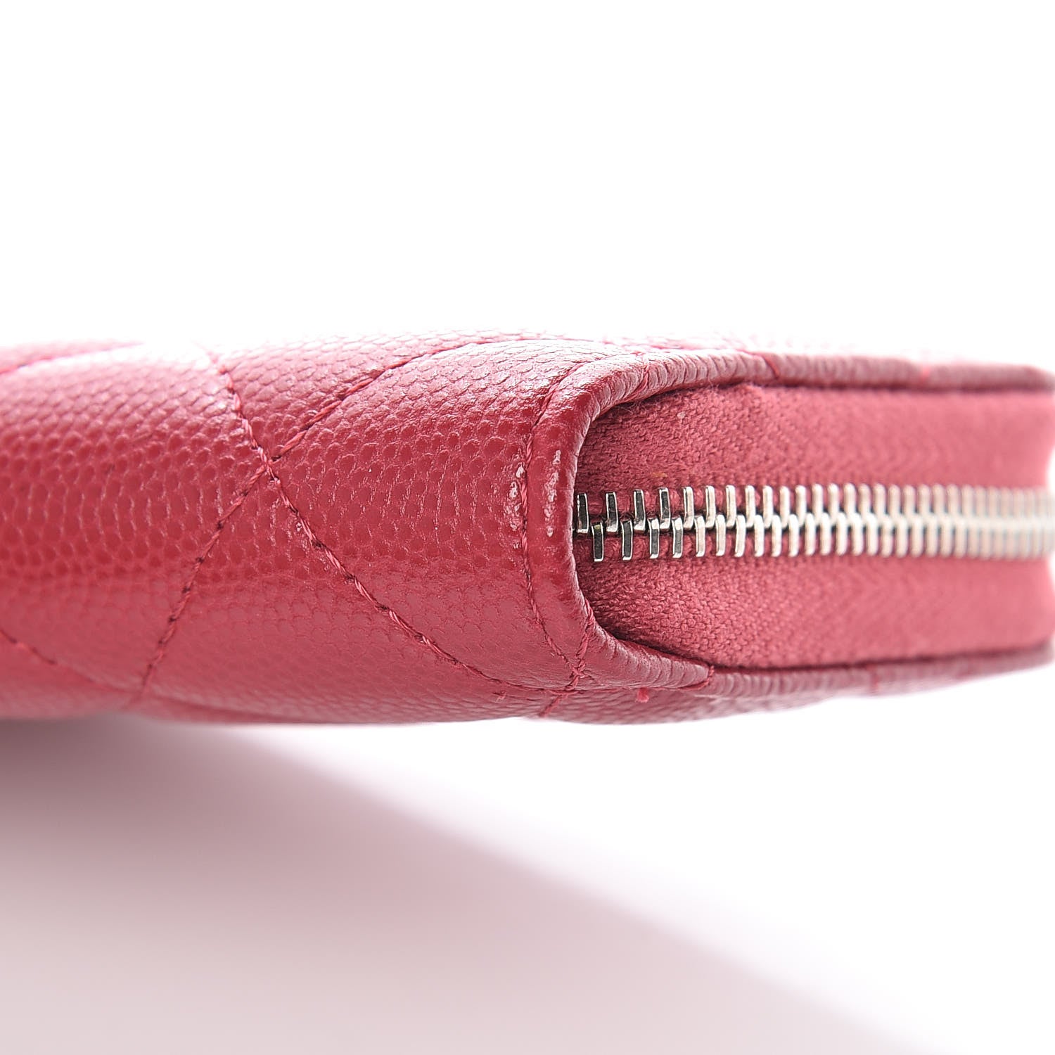 Chanel Caviar Quilted Zip Coin Purse Dark Pink 9 of 10