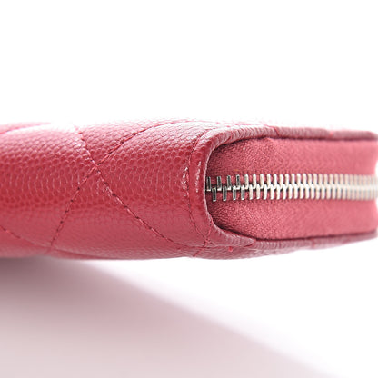 Chanel Caviar Quilted Zip Coin Purse Dark Pink 9 of 10
