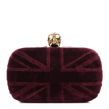 Alexander McQueen Velvet Britannia Skull Box Clutch 1 of 12