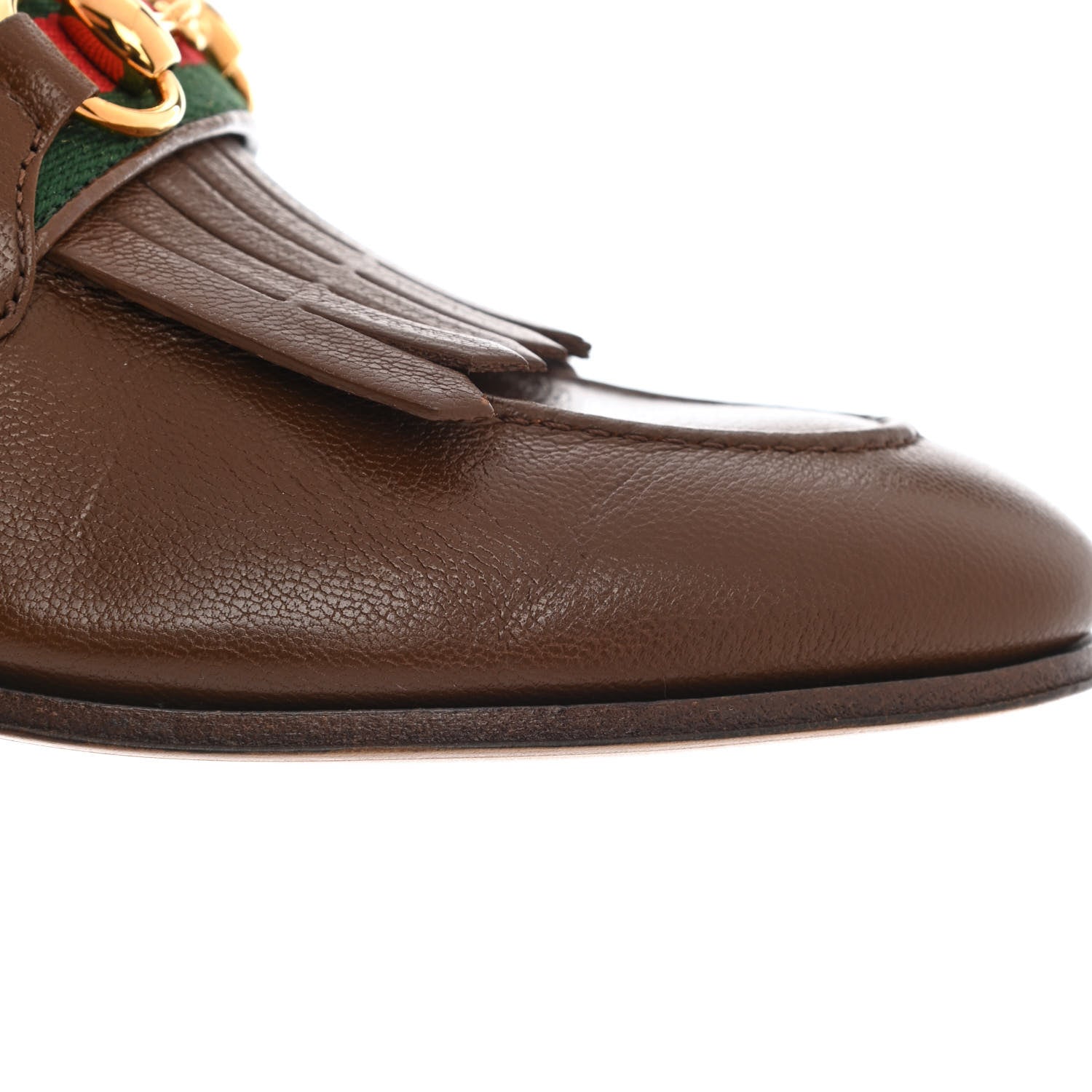Gucci Calfskin Web Horsebit Loafers 40.5 Brown Sugar 10 of 12