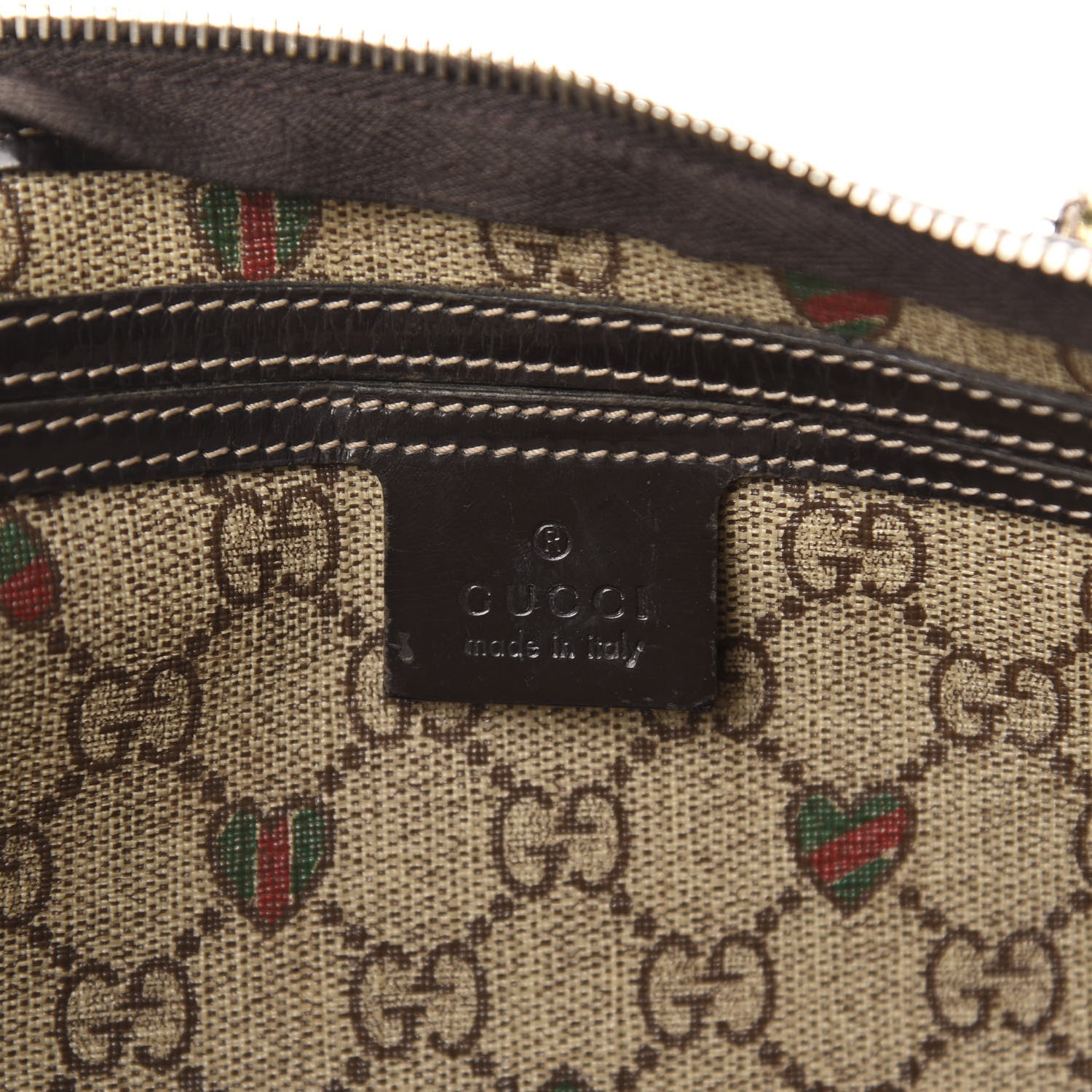 Gucci GG Plus Monogram Hearts Medium Joy Boston Dark Brown 17 of 19