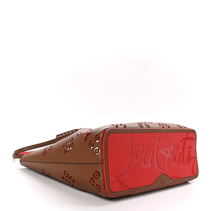 Christian Louboutin Calfskin Loubinthesky Small Perforated Cabarock Spikes Tote Biscotto 4 of 9